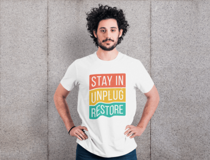 Restore Funky Motivational Pre-printed DTF White T-shirt Printing in india